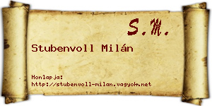 Stubenvoll Milán névjegykártya