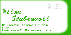 milan stubenvoll business card